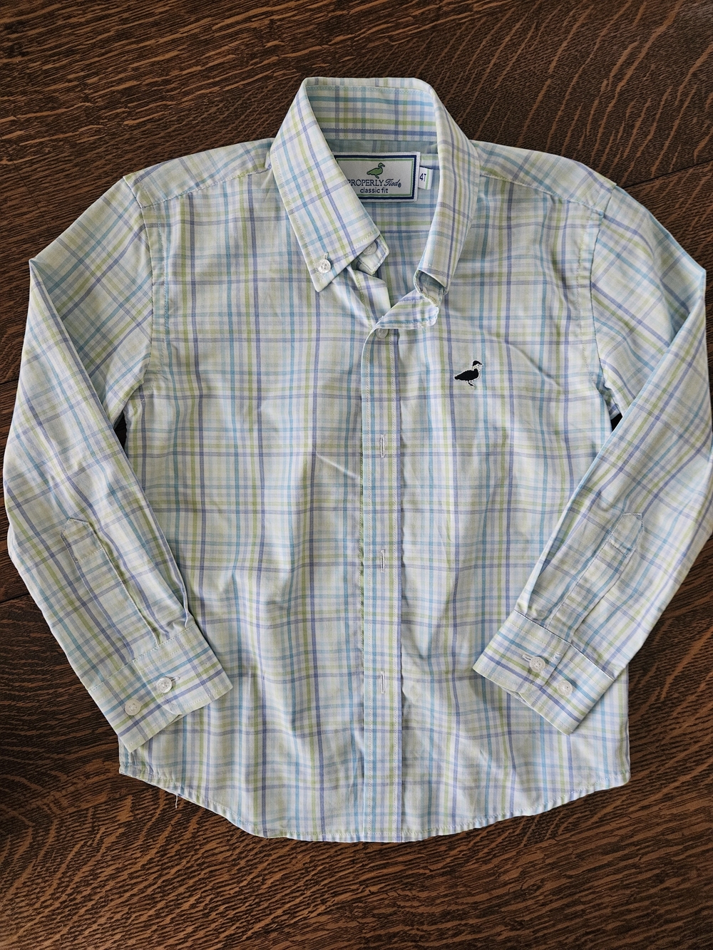 Properly Tied Boys 4T Pastel Plaid Long Sleeve Button-Down Shirt